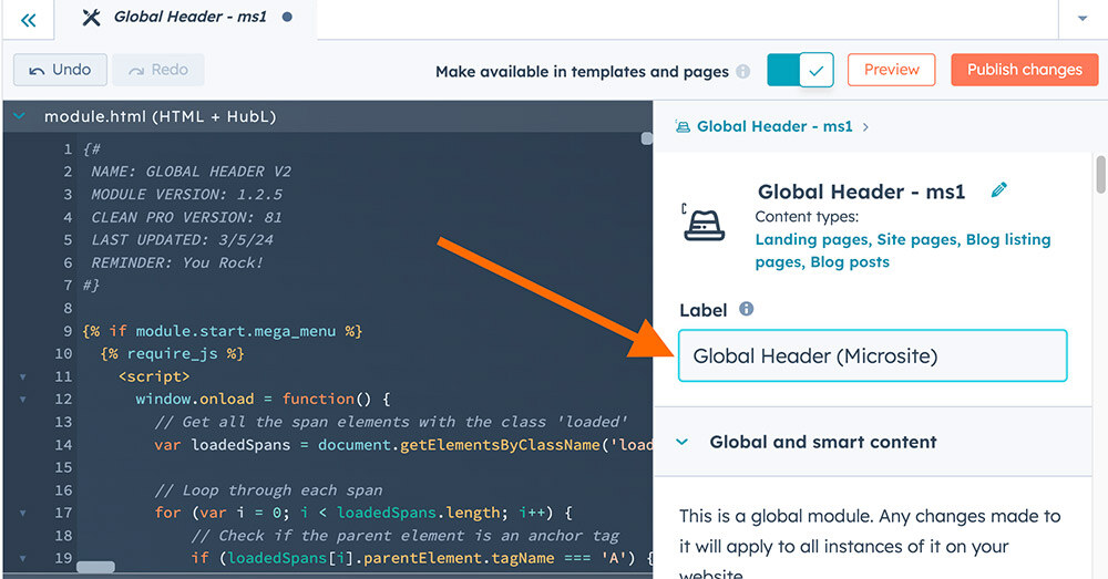 How do I create a page with a different logo and navigation?